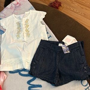 Janie and Jack White and Navy Kids Matching Set